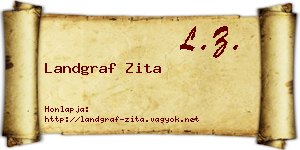 Landgraf Zita névjegykártya